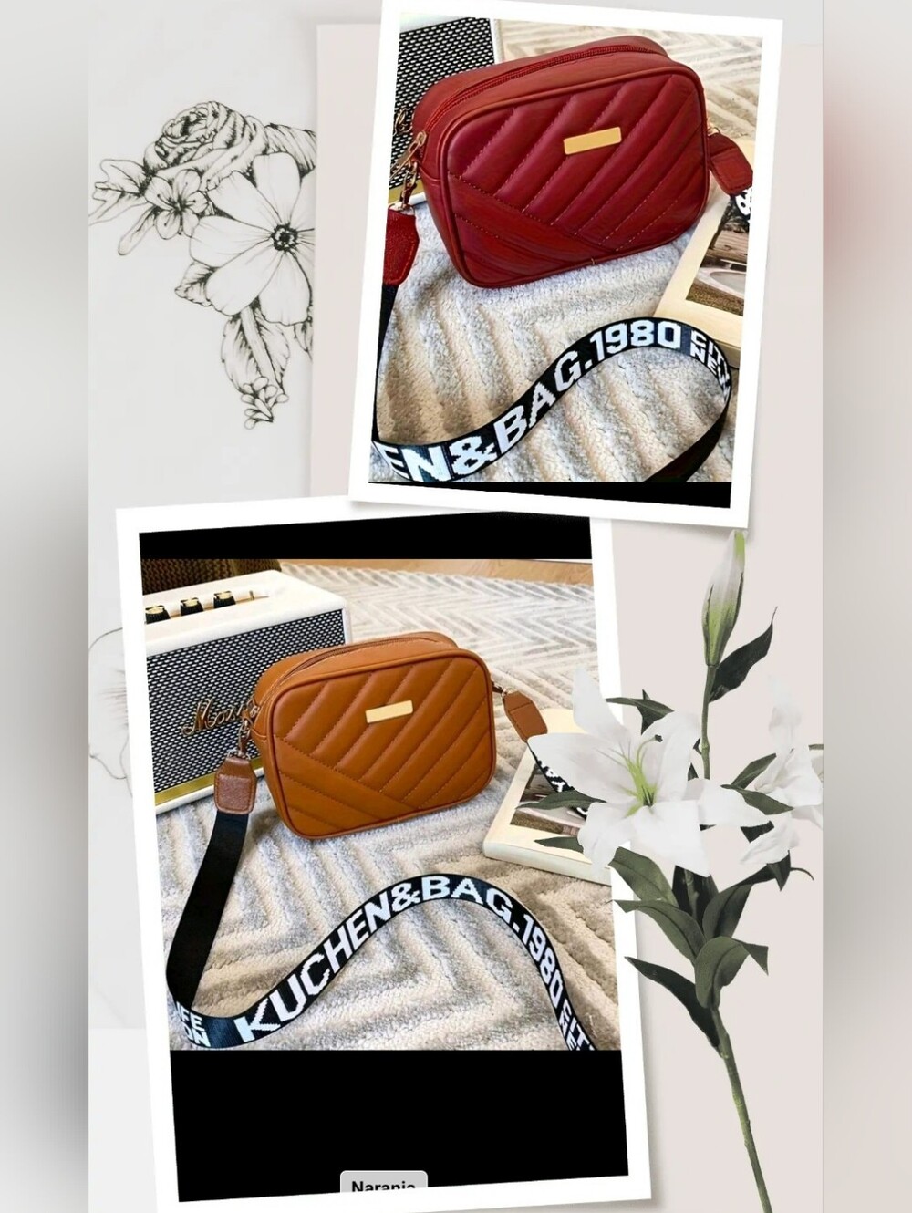 **COMBO 2 QUILTED CROSSBODY BAG IN RED AND BROWN** ❤️👜🤎💲💲💲💲💲💲